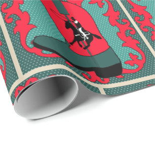 Western Cowboy Boot With Roper Gift Wrapping Paper