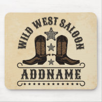 Western Cowboy Boots ADD NAME Sheriff Spurs Saloon