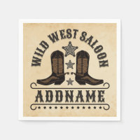 Western Cowboy Boots ADD NAME Sheriff Spurs Saloon