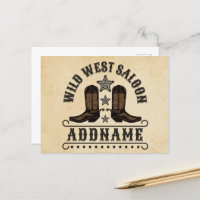 Western Cowboy Boots ADD NAME Sheriff Spurs Saloon