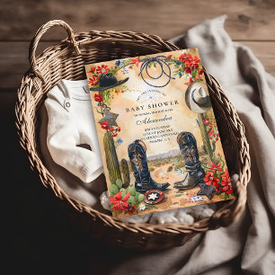 Western Cowboy Boots Baby Shower Invitation