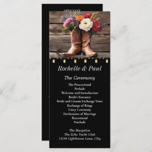 Western Cowboy Boots Floral Elegant Mason Jar