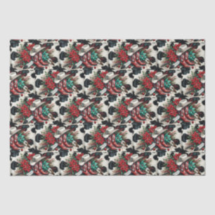 Western Cowboy Boots Holiday Floral Cow Hide Tissue Paper