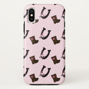 Western Cowboy Boots Horseshoes Cell Phone Case