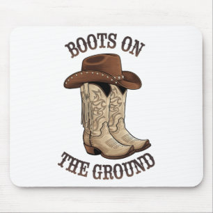 Western Cowboy Boots On The Ground Line Dancing To Mouse Pad