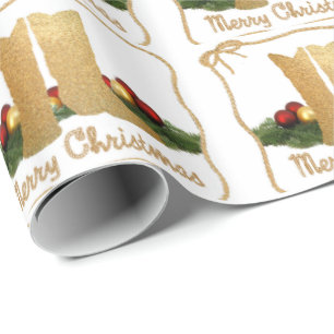 Western Cowboy Boots  Rope Garland  Merry Christma Wrapping Paper