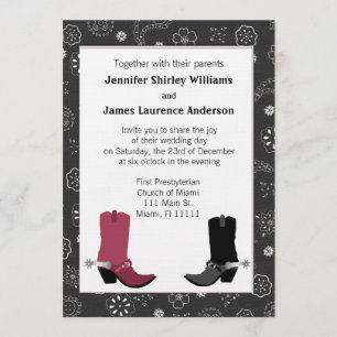 Western Cowboy Boots Wedding Invitation