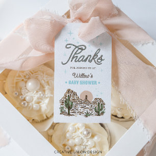 Western Cowboy Boy Baby Shower Favour Gift Tags