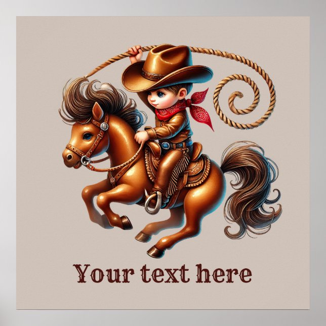 Western cowboy boys customisable  poster (Front)
