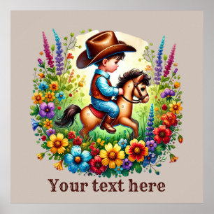 Western cowboy boys customisable poster