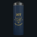 Western Cowboy Bull Skull Logo Vintage Groomsmen Thermal Tumbler<br><div class="desc">Personalised gifts for groomsmen and best man with western cowboy theme. Decorated with cowboy hat with vintage western font. Text and colour are editable using the Design Tool to fit your occasion. Get this customise gift for wedding,  bachelor party,  engagement party or any other special occasions.</div>