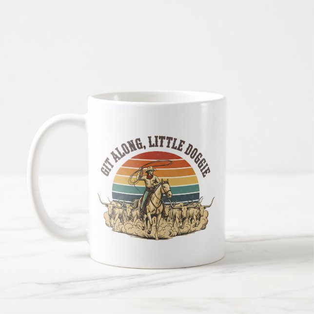 Western Cowboy Cattle Round Up Coffee Mug (Left)