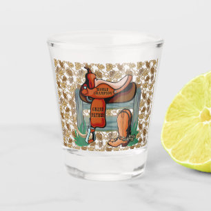 Western Cowboy Champion Grandfather Saddle Shot Glass