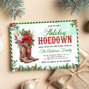 Western Cowboy Christmas Hoedown Party Invitation