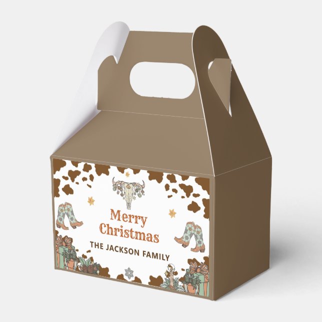 Western Cowboy Christmas Party Favour Box (Front Side)