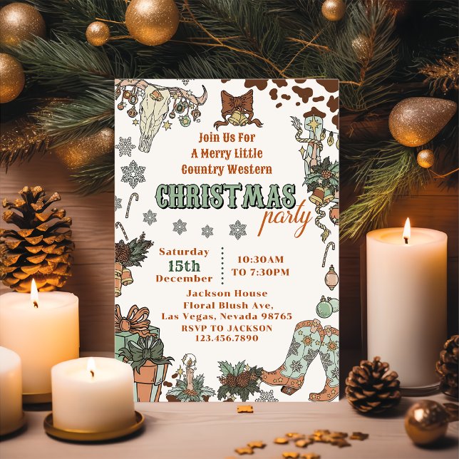 Western Cowboy Christmas Party  Invitation (Creator Uploaded)