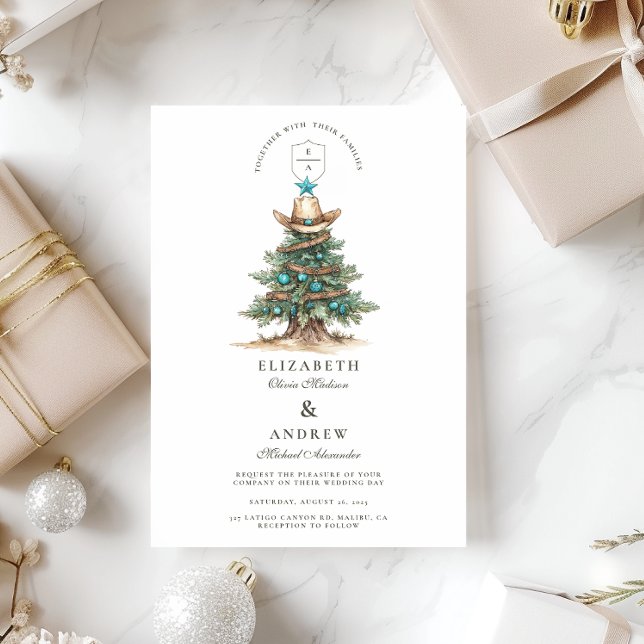 Western Cowboy Christmas Weddin Invitation (Creator Uploaded)