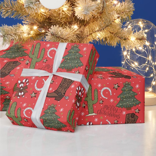 Western Cowboy Country Christmas Wrapping Paper (Holidays)