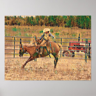Western Cowboy Country Horse Riding Poster