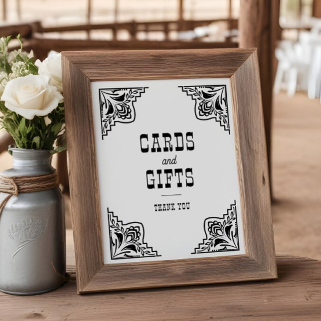 Western Cowboy Country Wedding Cards Gifts Sign (Creator Uploaded)