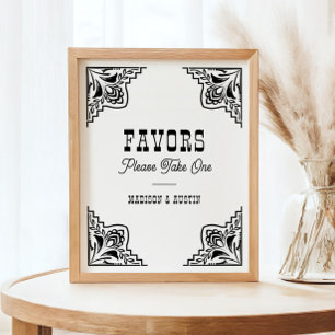 Western Cowboy Country Wedding Favours Sign