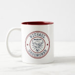 Western Cowboy Cow Skull Logo Customised Groomsmen Two-Tone Coffee Mug<br><div class="desc">Personalised gifts for groomsmen with western cowboy theme. Decorated with cowboy hat with vintage western font. Text and colour are editable using the Design Tool to fit your occasion. Get this customise gift for wedding,  bachelor party,  engagement party or any other special occasions.</div>