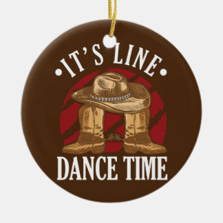 Western Cowboy Cowboy Boots Dance Shoes It's Line Ceramic Ornament