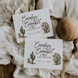 Western Cowboy Cowgirl Gender Reveal Voting Card