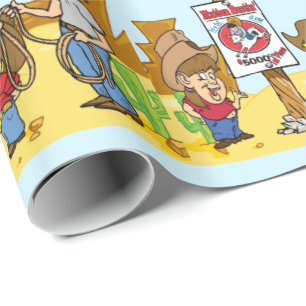 Western Cowboy Cowgirl Rodeo Mutton Bustin Wrapping Paper