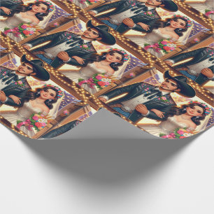 Western Cowboy Cowgirl Wedding Wrapping Paper