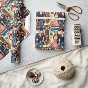 Western Cowboy Cowgirl Wedding Wrapping Paper