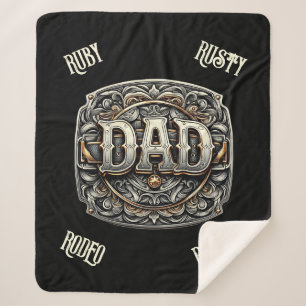 Western Cowboy DAD Father's Day  Sherpa Blanket