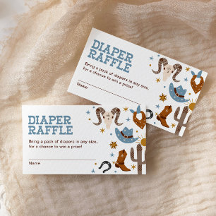 Western Cowboy Diaper Raffle Rodeo Baby Shower Enclosure Card
