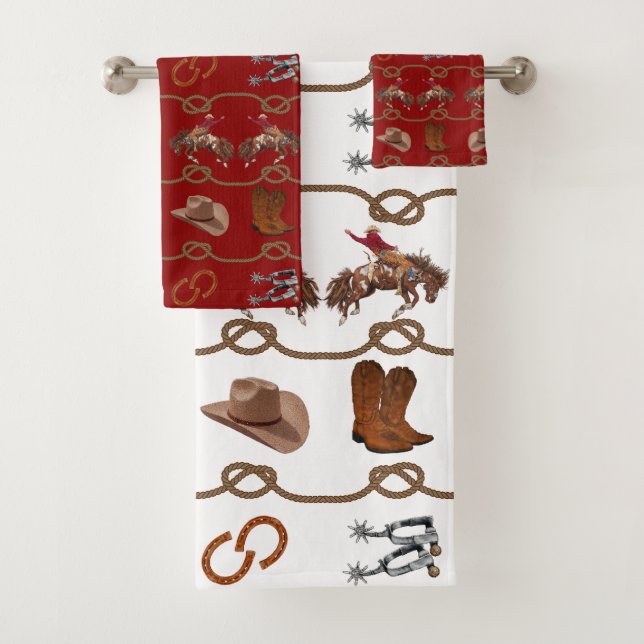 Western Cowboy Essentials  Bath Towel Set (Insitu)