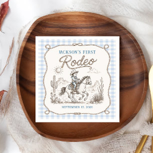 Western Cowboy First Rodeo Birthday Napkins 