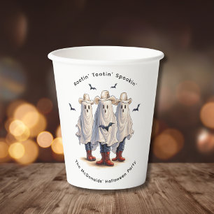 Western Cowboy Ghost Theme Spooky Halloween Party Paper Cups
