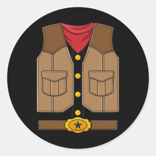 Western Cowboy Halloween Boys Kids  Classic Round Sticker (Front)