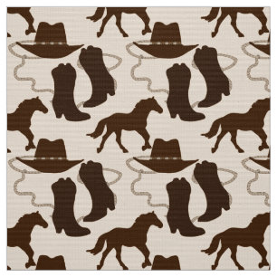 Western Cowboy Hat Boots, Horse Fabric