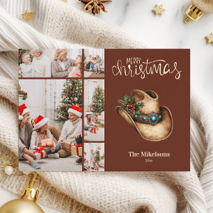 Western Cowboy Hat Christmas 5 Photo   Holiday Card