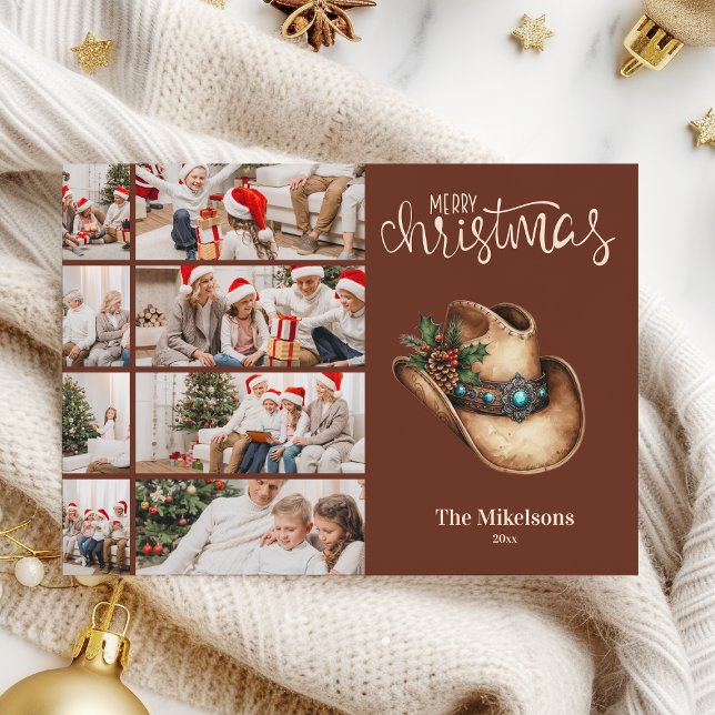 Western Cowboy Hat Christmas 8 Photo   Holiday Card (Creator Uploaded)