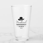 Western Cowboy Hat Classic Personalised Groomsmen Glass<br><div class="desc">Personalised gifts for groomsmen with western cowboy theme. Decorated with cowboy hat with vintage western font. Text and colour are editable using the Design Tool to fit your occasion. Get this customise gift for wedding,  bachelor party,  engagement party or any other special occasions.</div>