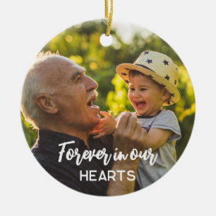 Western Cowboy Hat Forever in Our Hearts Photo Ceramic Ornament