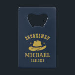 Western Cowboy Hat Groomsmen Personalised Name<br><div class="desc">Personalised gifts for groomsmen with western cowboy theme. Decorated with cowboy hat with vintage western font. Text and colour are editable using the Design Tool to fit your occasion. Get this customise gift for wedding,  bachelor party,  engagement party or any other special occasions.</div>