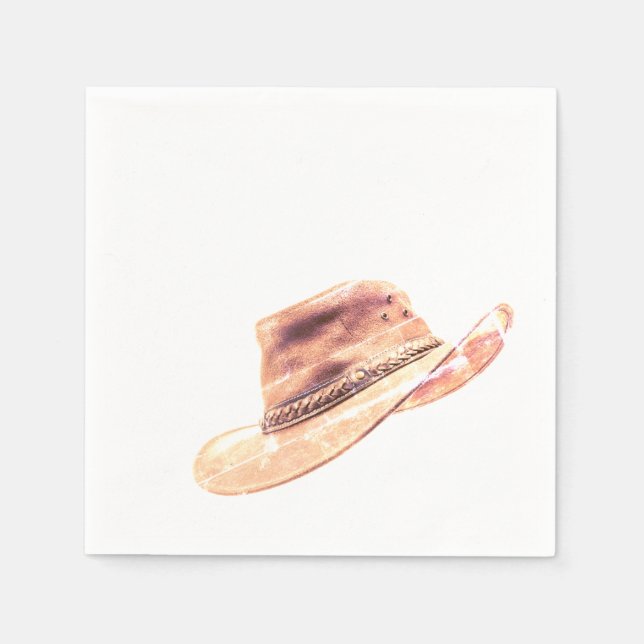 Western Cowboy Hat Vintage Paper Napkin (Front)