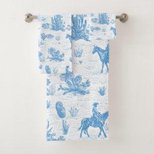 Western Cowboy Horse Cactus Desert Toile Bath Towel Set
