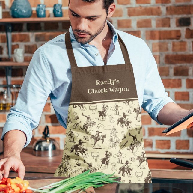 Western Cowboy Horse Rodeo Personalised Apron (Creator Uploaded)