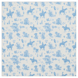 Western Cowboy Horse Toile Cactus Desert Fabric