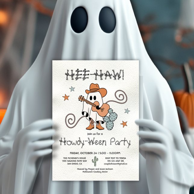 Western Cowboy Howdy-Ween Party Halloween Invitation (Creator Uploaded)