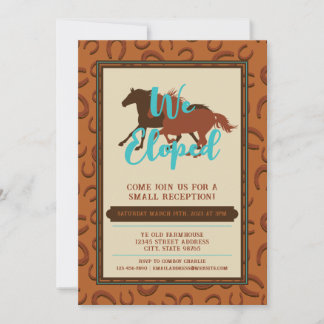 Western Cowboy Leather Brown Horse Elopement Invitation