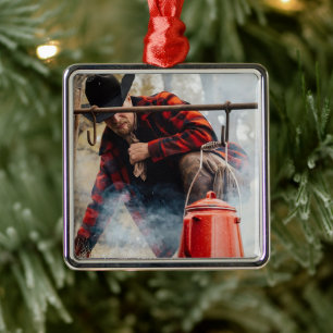 Western Cowboy Metal Ornament